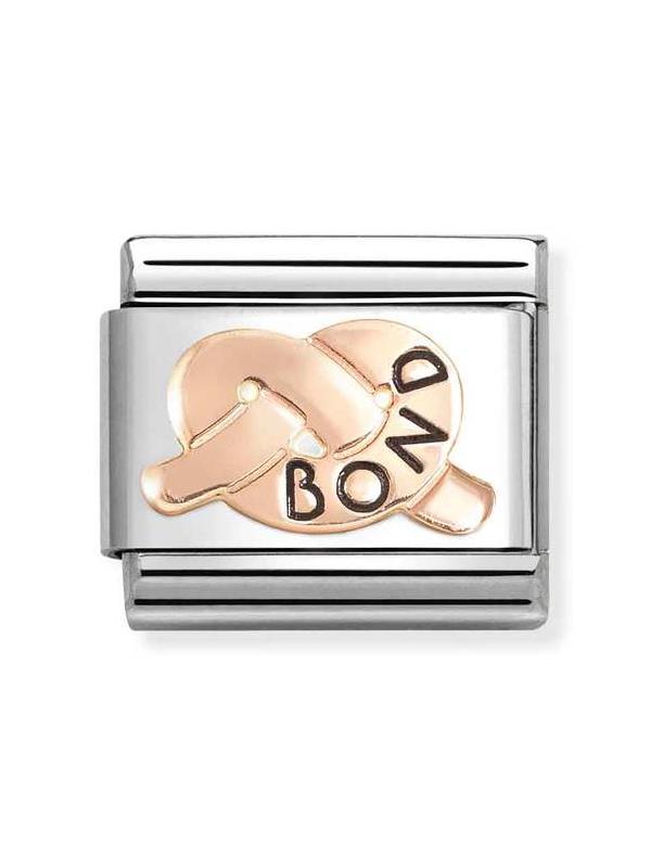 Composable Classic SYMBOLS steel, enamel and 9k rose gold BOND knot