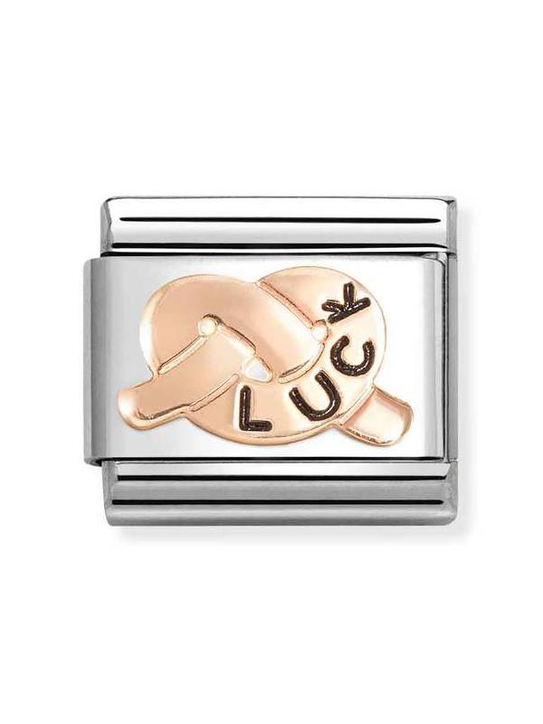 Composable Classic SYMBOLS steel, enamel and 9k rose gold LUCK knot