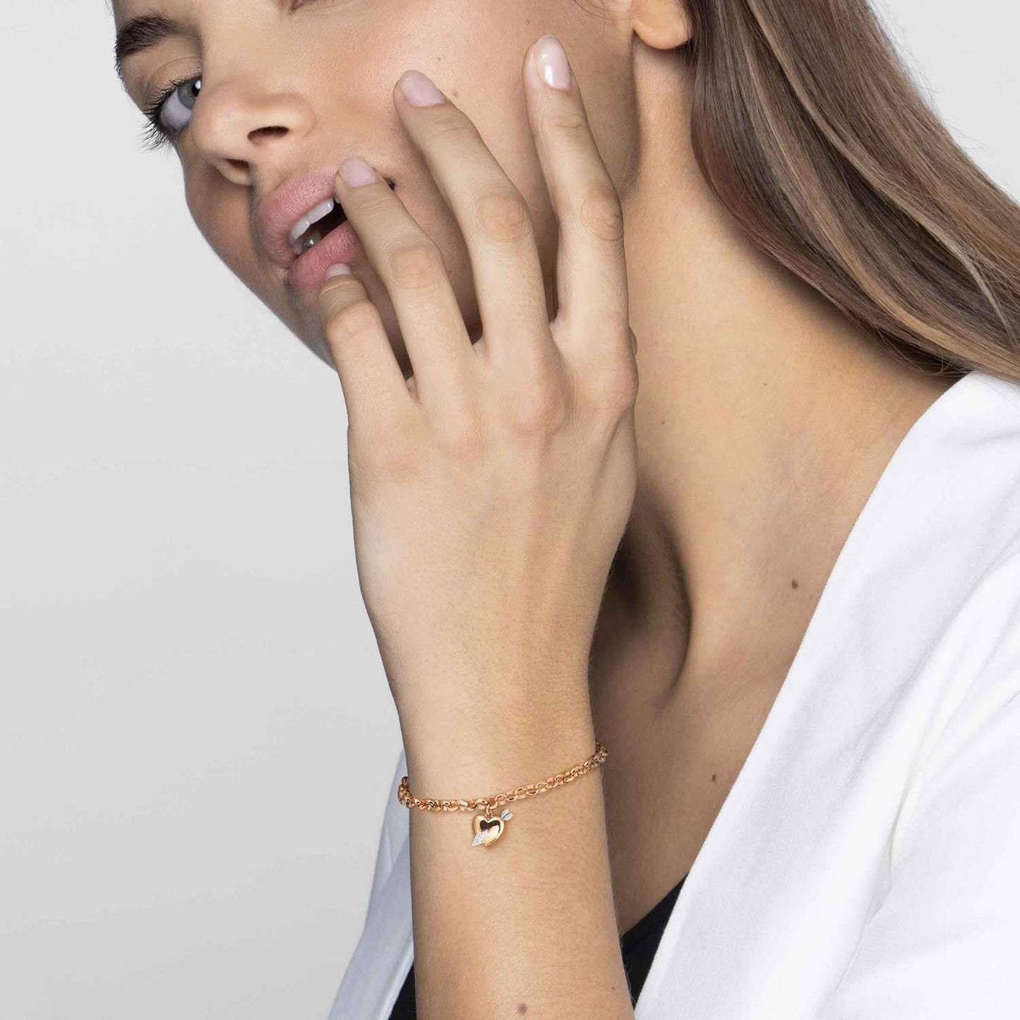 Sweetrock - Bileklik - Arrow Rose altın ile Kalp