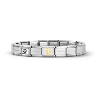 Composable Classic Dekoratif Link - Harfler - B harfi - (02 B) 18K Altın  - Gümüş Rengi Bileklik ile