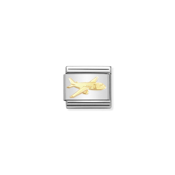 Composable Classic Dekoratif Link  Semboller  Uçak  75 Airplane 18K Altın