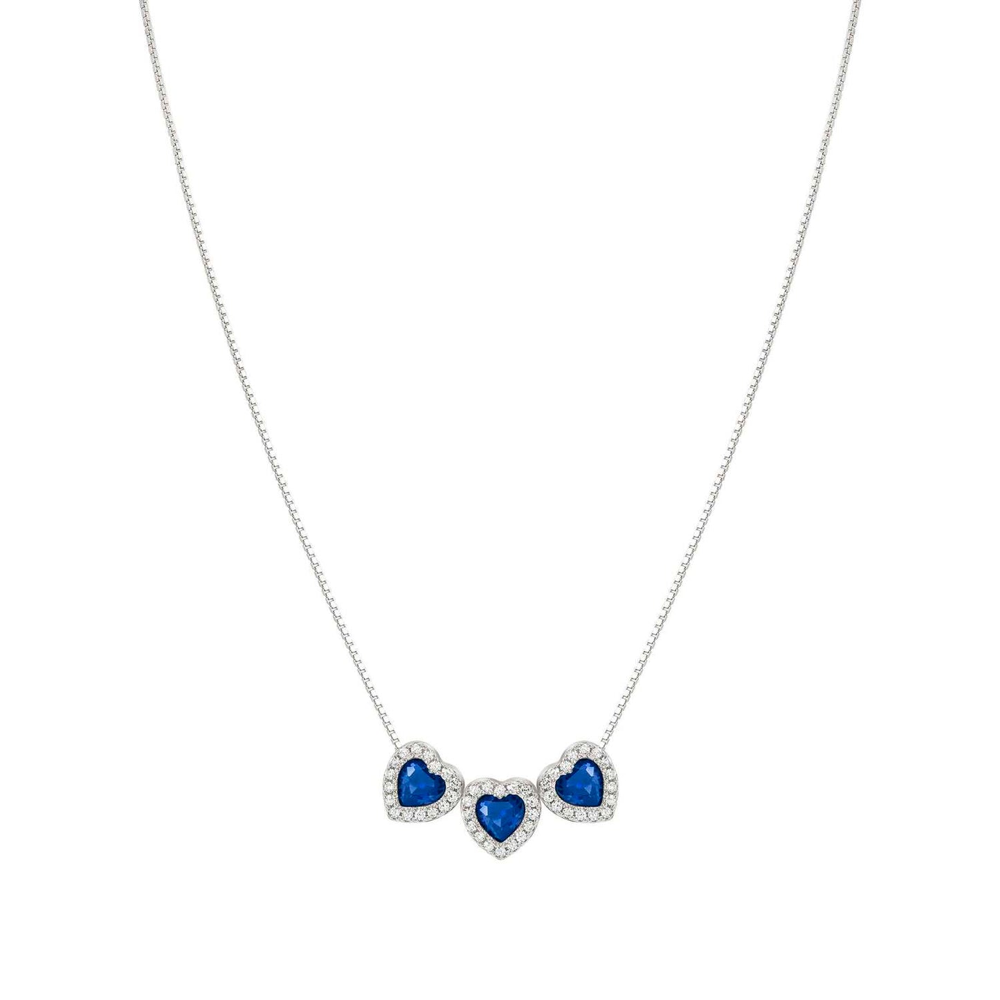 ALLMYLOVE necklace in 925 sterling silver and cubic zirconia BLUE
