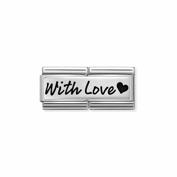 Composable Classic Dekoratif Link - İkili Gravür - Sevgi ile - (29 With Love) 925 Gümüş