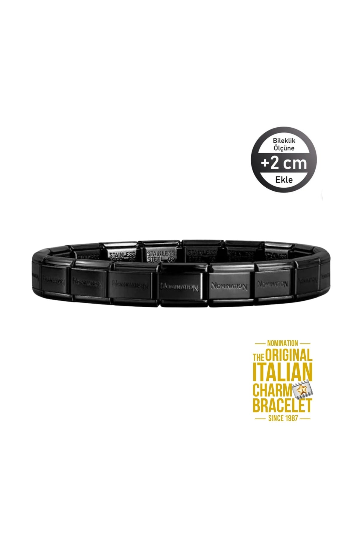 Orijinal İtalyan Charm Bileklik Kişiselleştirilebilir Siyah Made in Italy