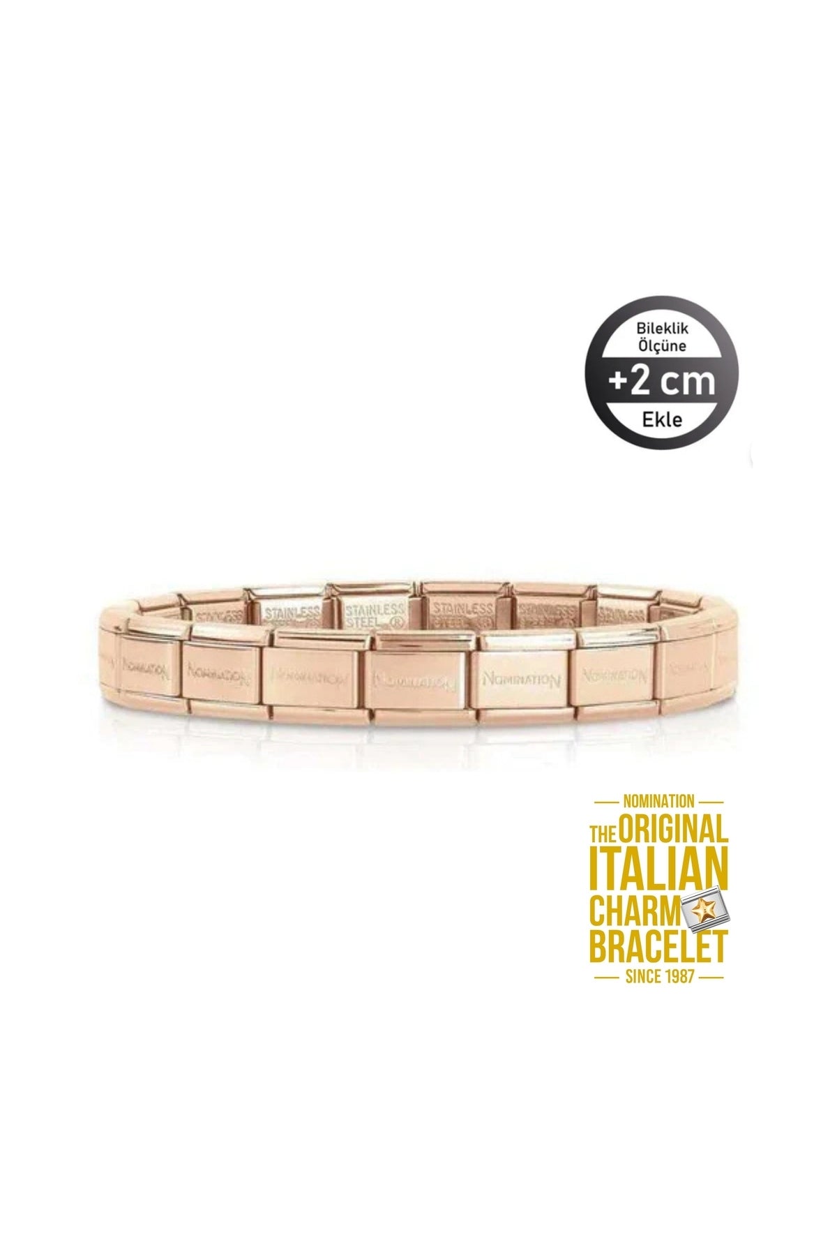 Orijinal İtalyan Charm Bileklik Kişiselleştirilebilir Çelik Made in Italy