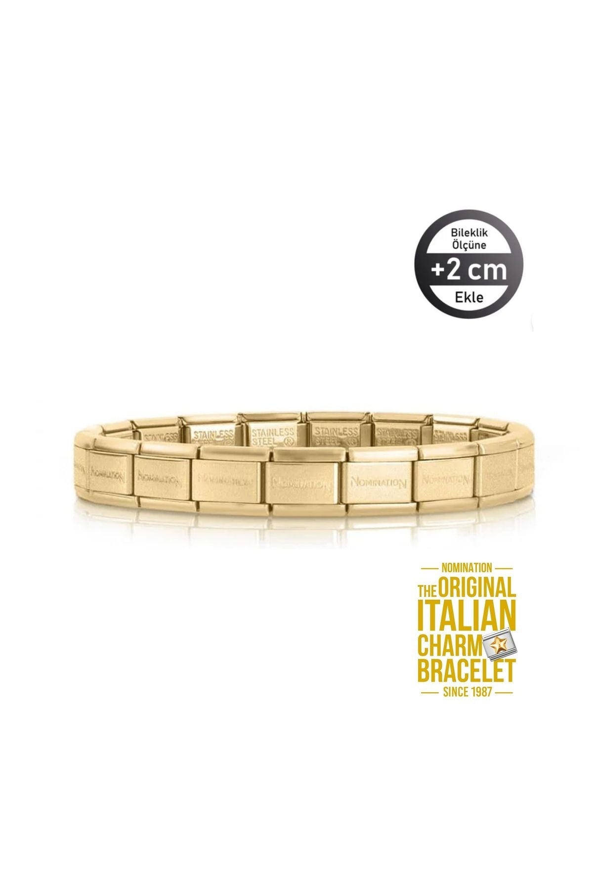 Orijinal İtalyan Charm Bileklik Kişiselleştirilebilir Altın Sarısı Made in Italy