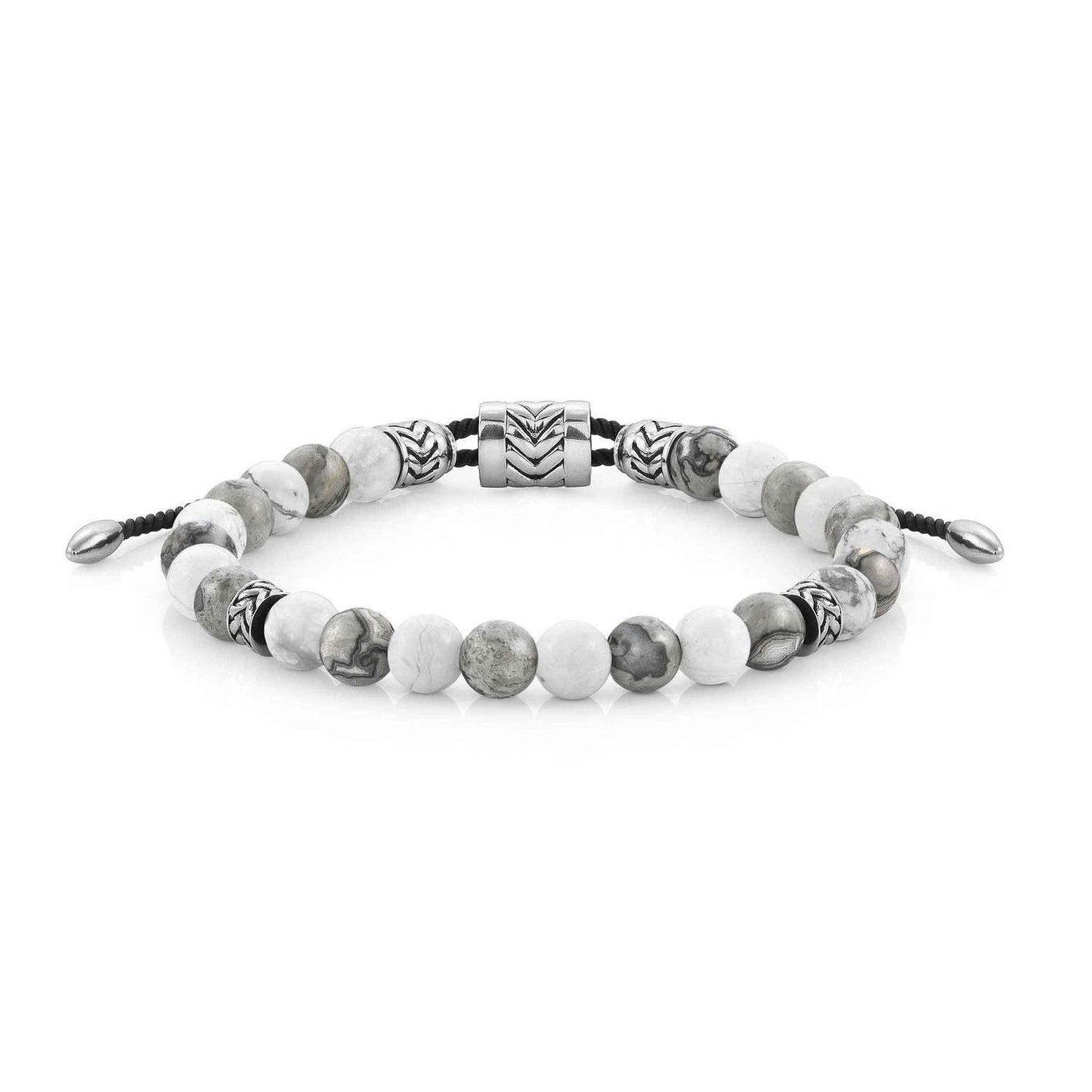 InstinctStyle - Bileklik - Howlite ve Gri Yeşim