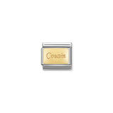 Composable Classic Dekoratif Link - Gravür - Kuzen - (36 Cousin) 18K Altın