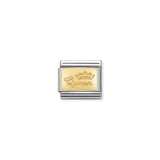 Composable Classic Dekoratif Link - Gravür - Kraliçe - (49 Queen) 18K Altın