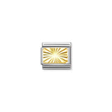 Composable Classic Dekoratif Link - Gravür - Elmas Plaka - (56 Diamond coated) 18K Altın
