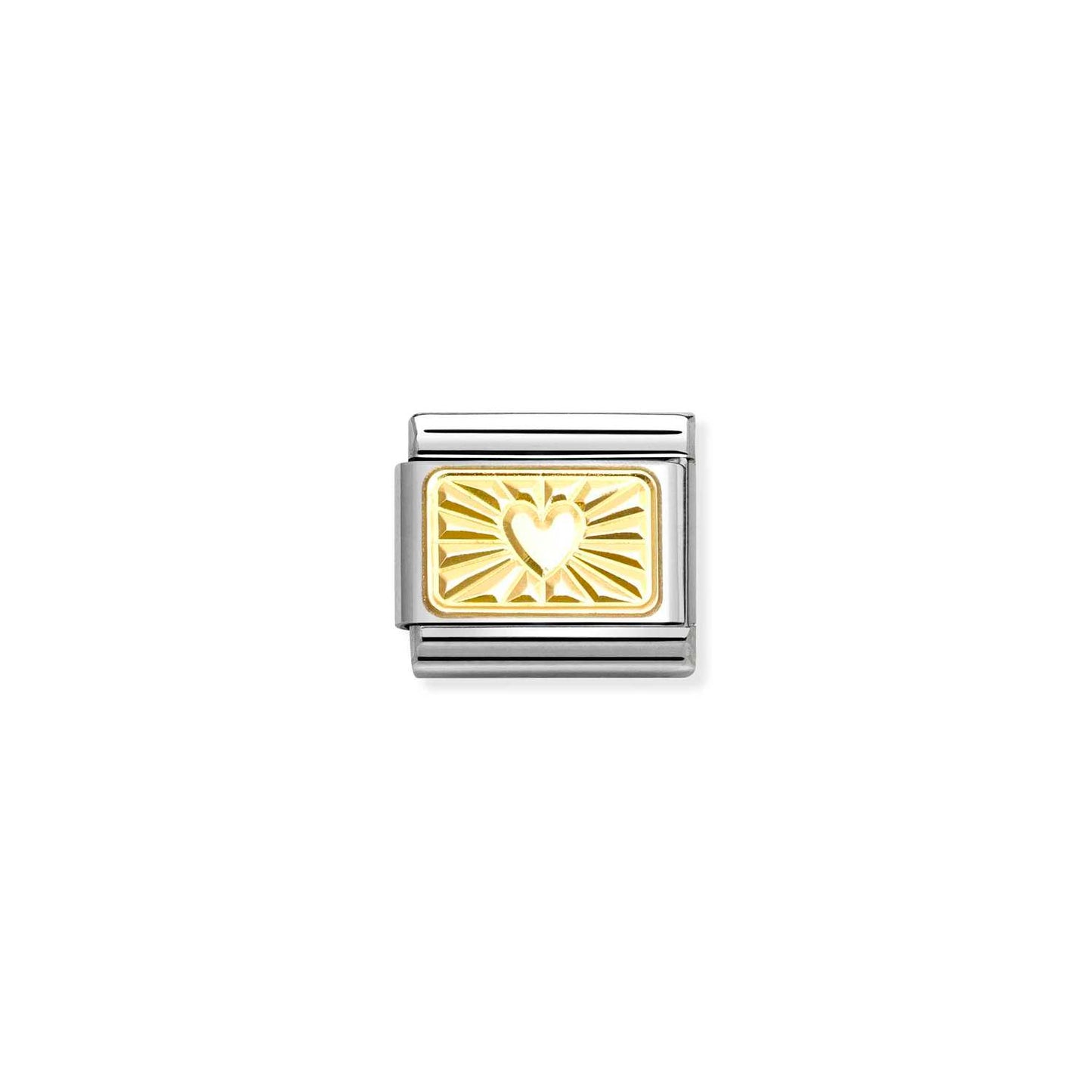 Composable Classic Dekoratif Link - Gravür - Kalp - (57 Multi hearted heart) 18K Altın