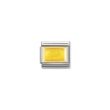 Composable Classic Plaka Çelik , enamel Ve 18k Altın Mavi glitter rectangle