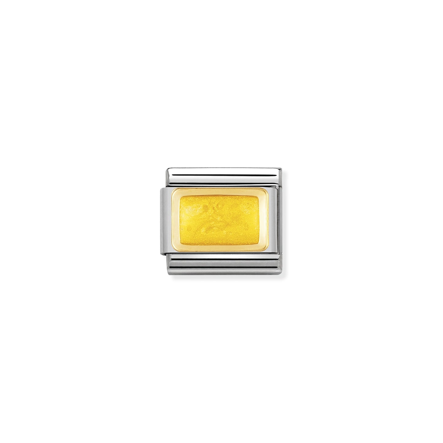 Composable Classic Plaka Çelik , enamel Ve 18k Altın Mavi glitter rectangle