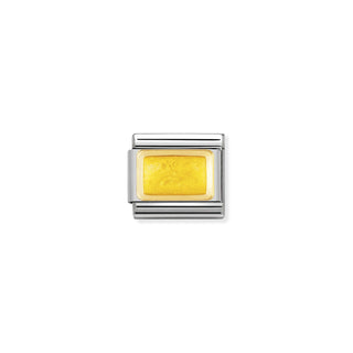 Composable Classic Plaka Çelik , enamel Ve 18k Altın Mavi glitter rectangle