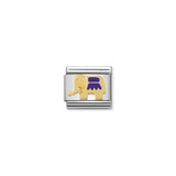 Composable Classic Dekoratif Link - Hayvanlar - Mor fil - (26 Purple elephant) 18K Altın