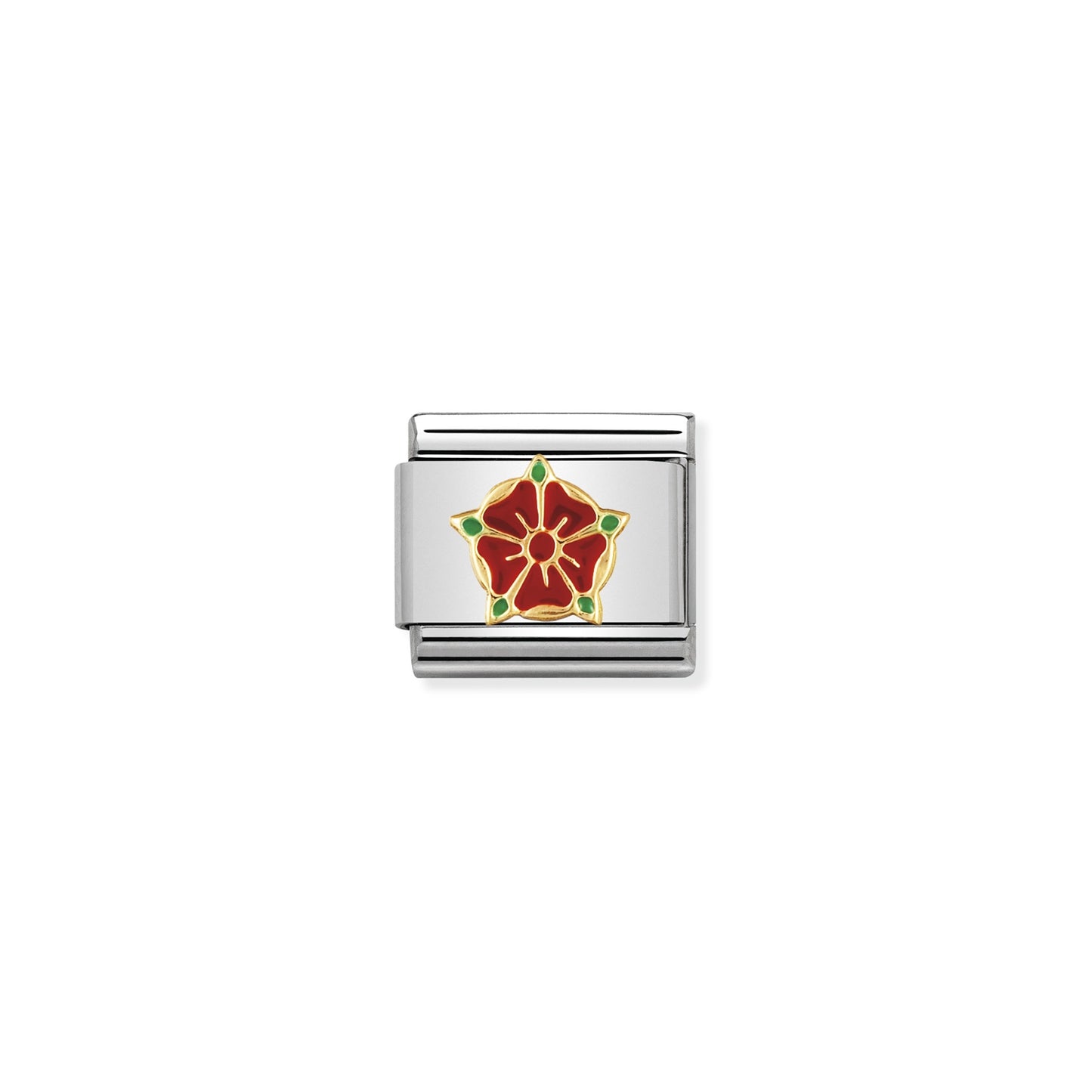 Composable Classic Dekoratif Link - Birleşik Krallık Sembolleri - Lancashire Red Rose -  18K Altın