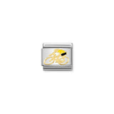 Composable Classic Dekoratif Link - Spor - Bisikletli - (13 Cyclist Yellow) 18K Altın