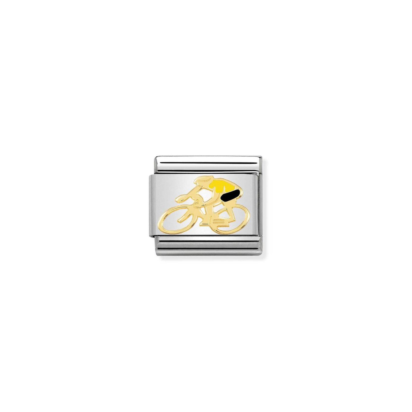 Composable Classic Dekoratif Link - Spor - Bisikletli - (13 Cyclist Yellow) 18K Altın