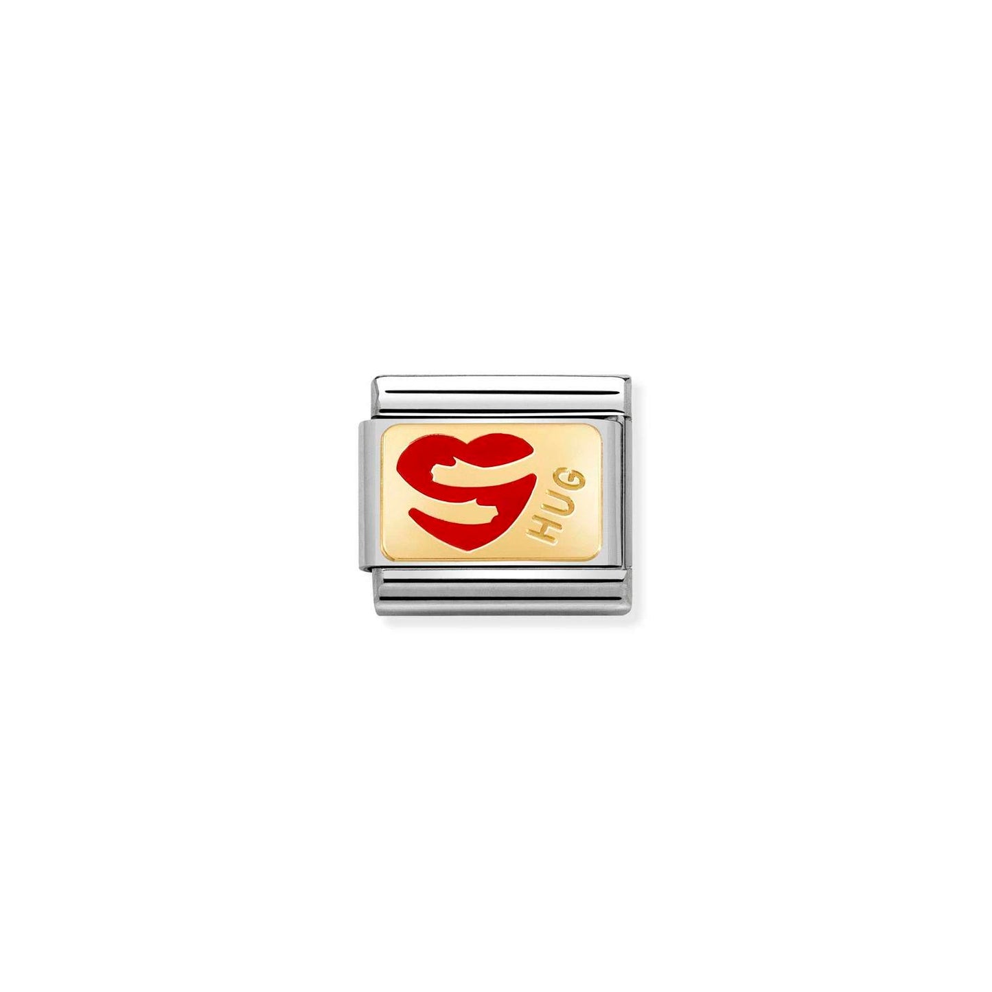 Composable Classic Dekoratif Link - Plakalar - Kalp sarısı - (49 Heart HUG) 18K Altın