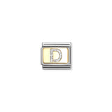 Composable Classic Dekoratif Link - Harfler Pırıltılı - D - (04 D) 18K Altın