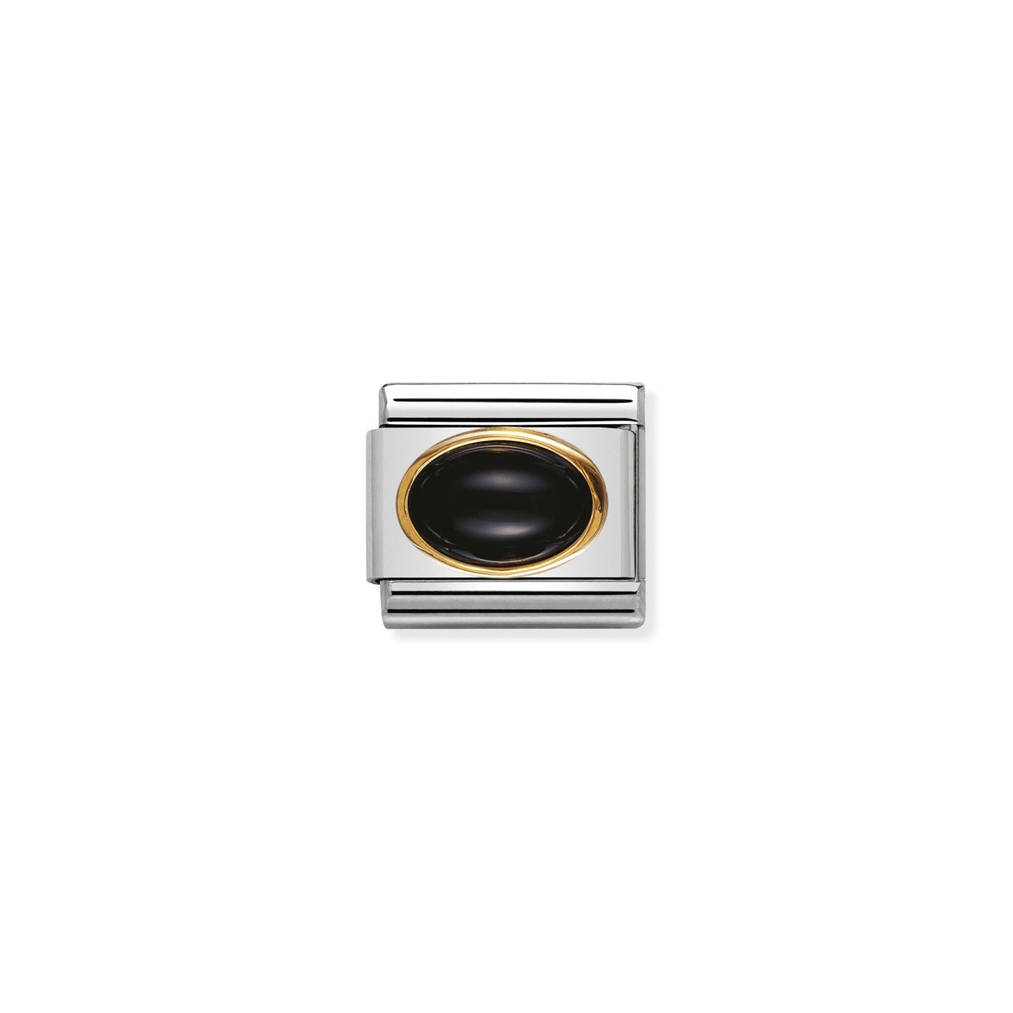 Composable Classic Dekoratif Link - Taşlar Oval - Siyah akik - (02 Black AGATE) 18K Altın