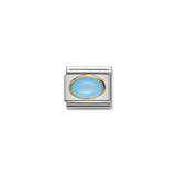 Composable Classic Dekoratif Link - Taşlar Oval - TURKUAZ - (06 Turquoise) 18K Altın