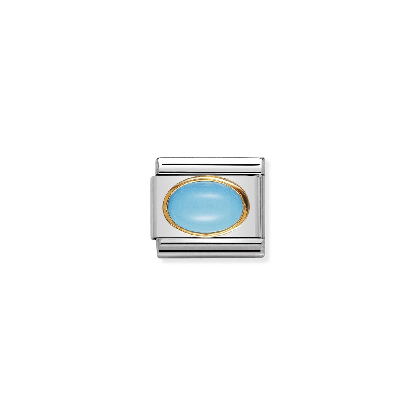 Composable Classic Dekoratif Link - Taşlar Oval - TURKUAZ - (06 Turquoise) 18K Altın