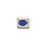 Composable Classic Dekoratif Link - Taşlar Oval - Lapis - (09 LAPIS) 18K Altın