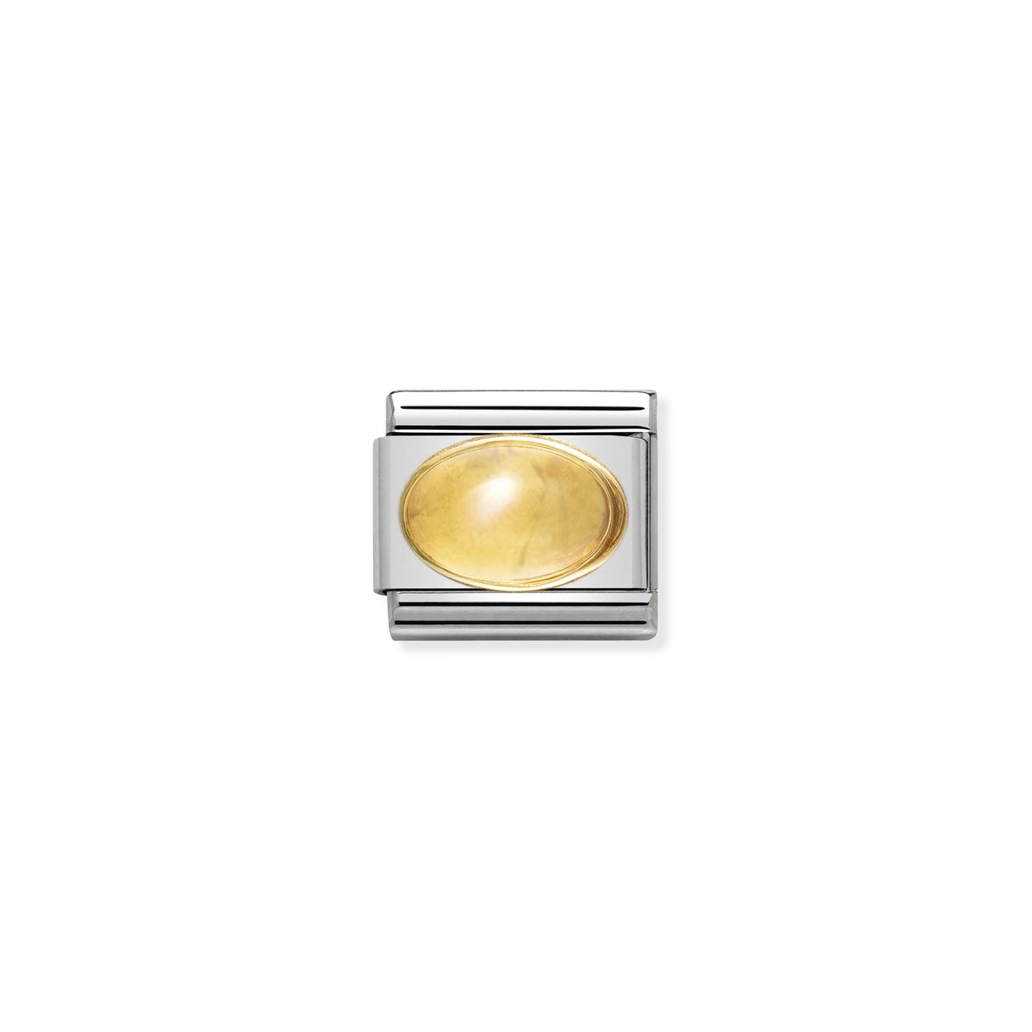Composable Classic Dekoratif Link - Taşlar Oval - Sitrin - (07 CITRINE) 18K Altın