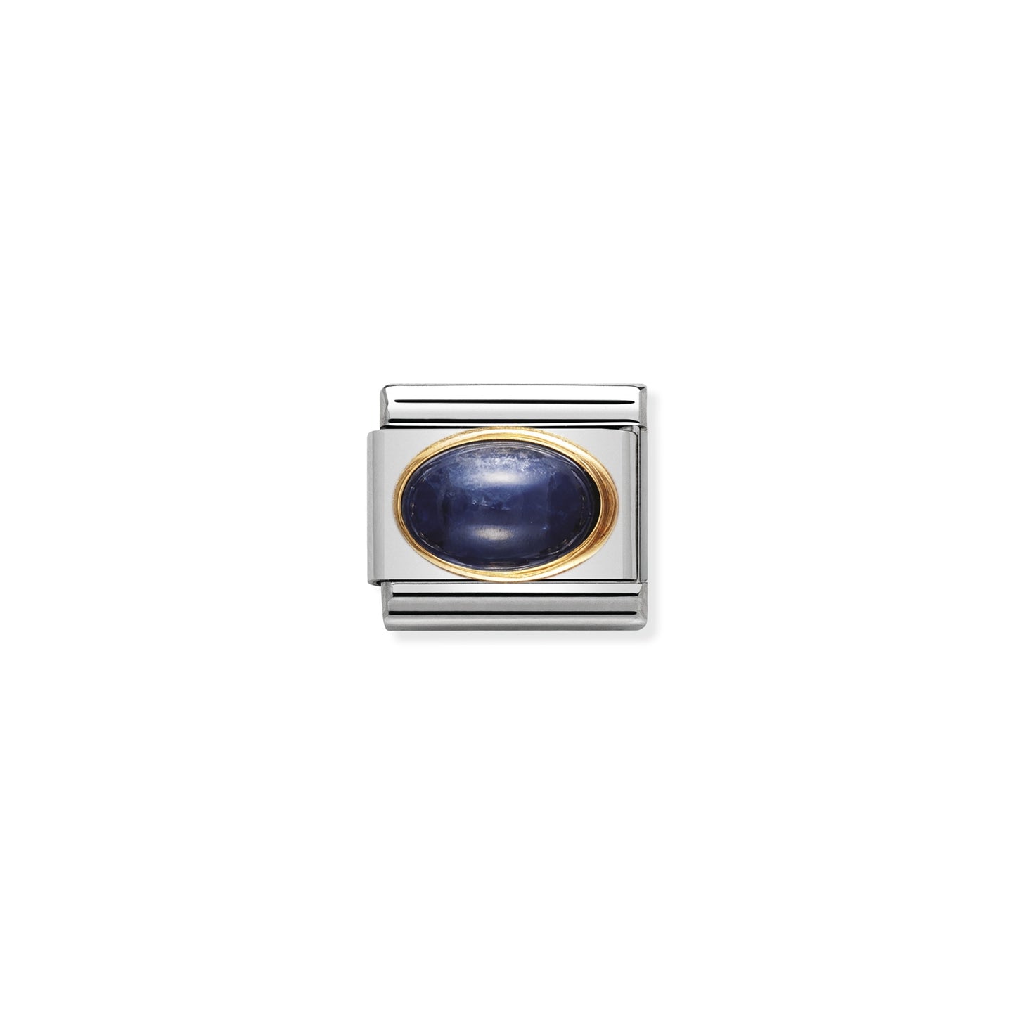 Composable Classic Dekoratif Link - Taşlar Oval - SAFİR - (08 SAPPHIRE) 18K Altın