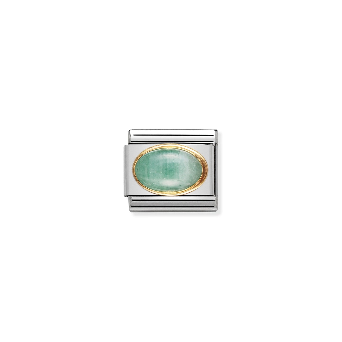 Composable Classic Dekoratif Link - Taşlar Oval - ZÜMRÜT - (09 EMERALD) 18K Altın