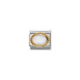 Composable Classic Dekoratif Link - Taşlar Oval - Beyaz opal - (07 White Opal) 18K Altın