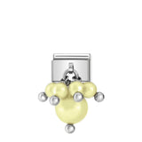 Composable Classic Dekoratif Charm - Charm Kristal İnci - Pastel sarı -  İnci