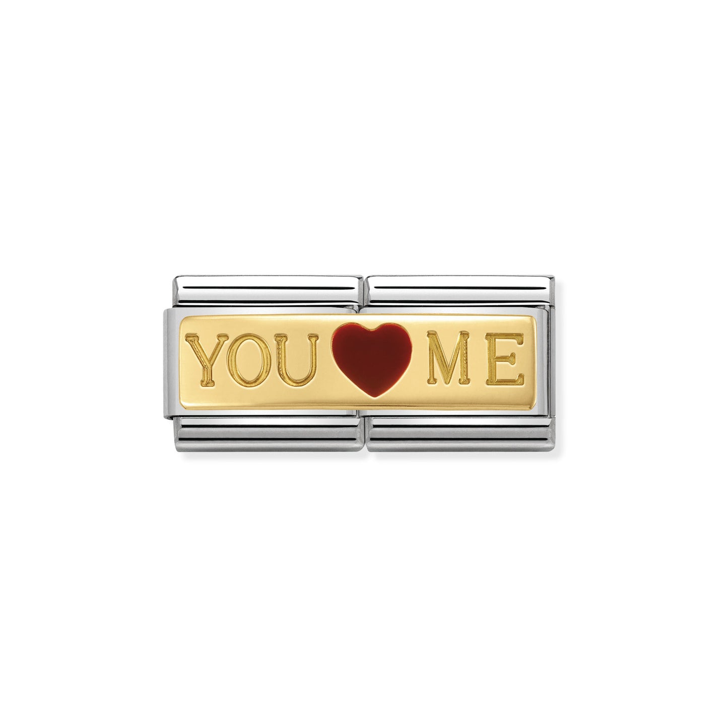 Composable Classic Dekoratif Link - İkili Gravür - Sen ve ben - (01 You And Me) 18K Altın