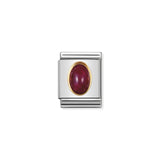 Composable Big Dekoratif Link - Taşlar Oval - Yakut - (10 RUBY) 18K Altın