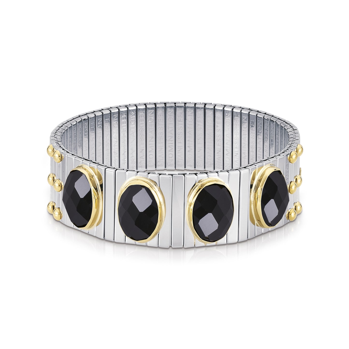 Bileklik Altın  in Çelik, 925 sterling Gümüş Ve 8 cz LIGHT Mavi