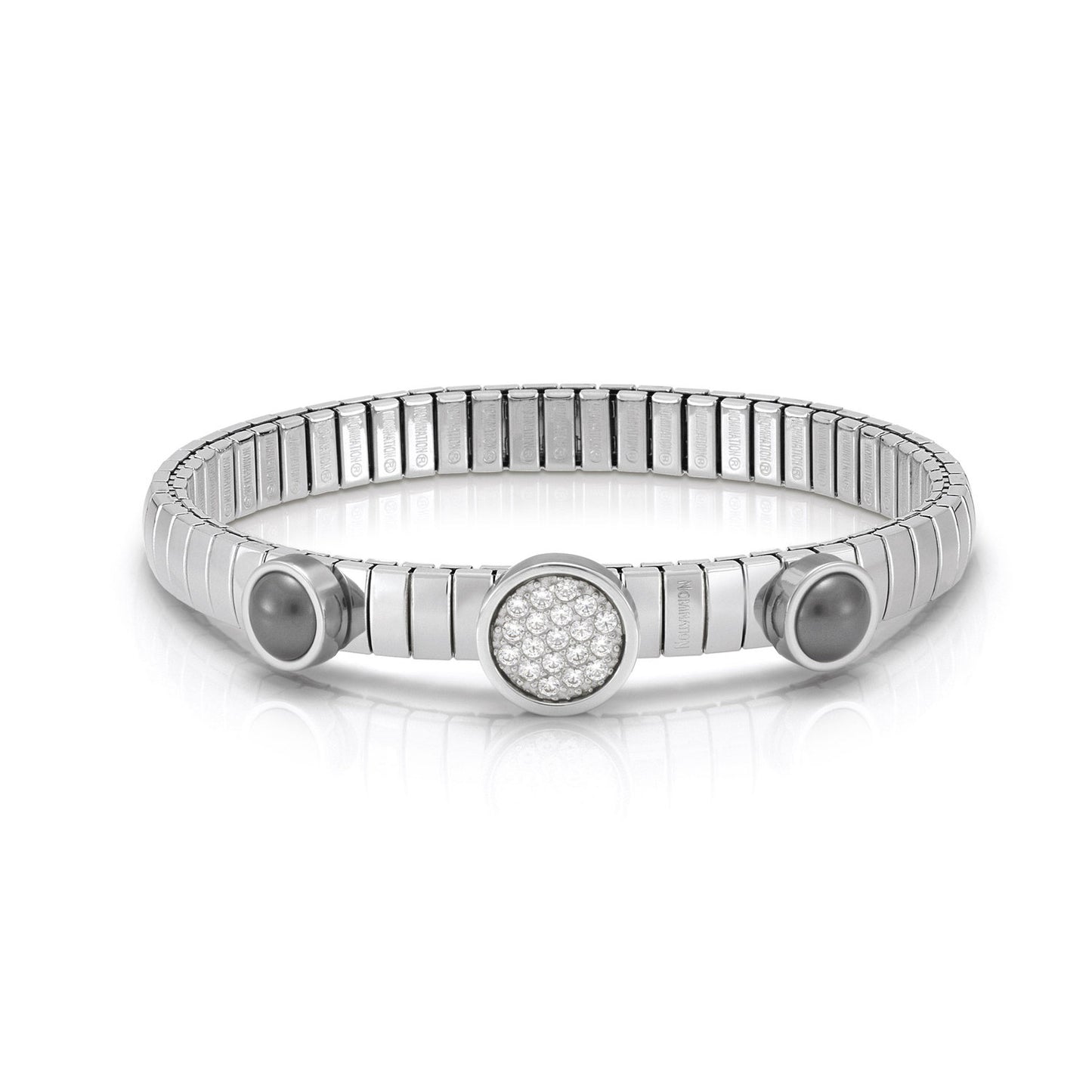 LOTUS Bileklik in Çelik, 925 sterling Gümüş, 2 G. İnci anc CZ PVD Altın  Rose Altın