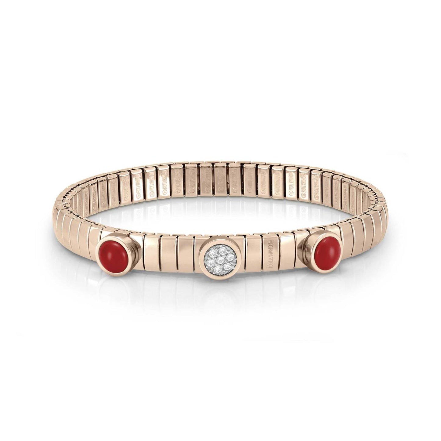 LOTUS Bileklik in s.Çelik, 925 sterling Gümüş Ve Kristal Beyaz