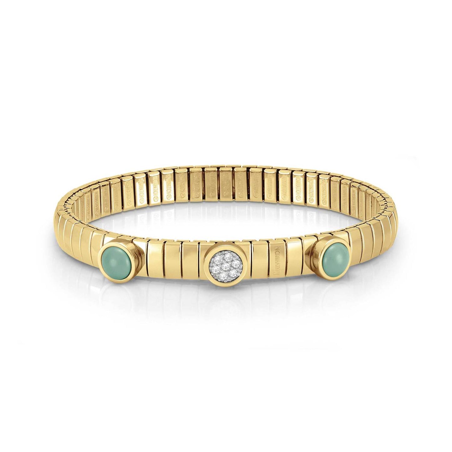 LOTUS Bileklik in Paslanmaz Çelik - Zirkonia Ve 925 sterling Gümüş PVD bronze Pearl
