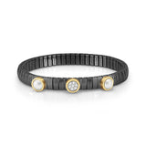 LOTUS Çelik Yüzüks Ve Pearl Beyaz PVD Siyah