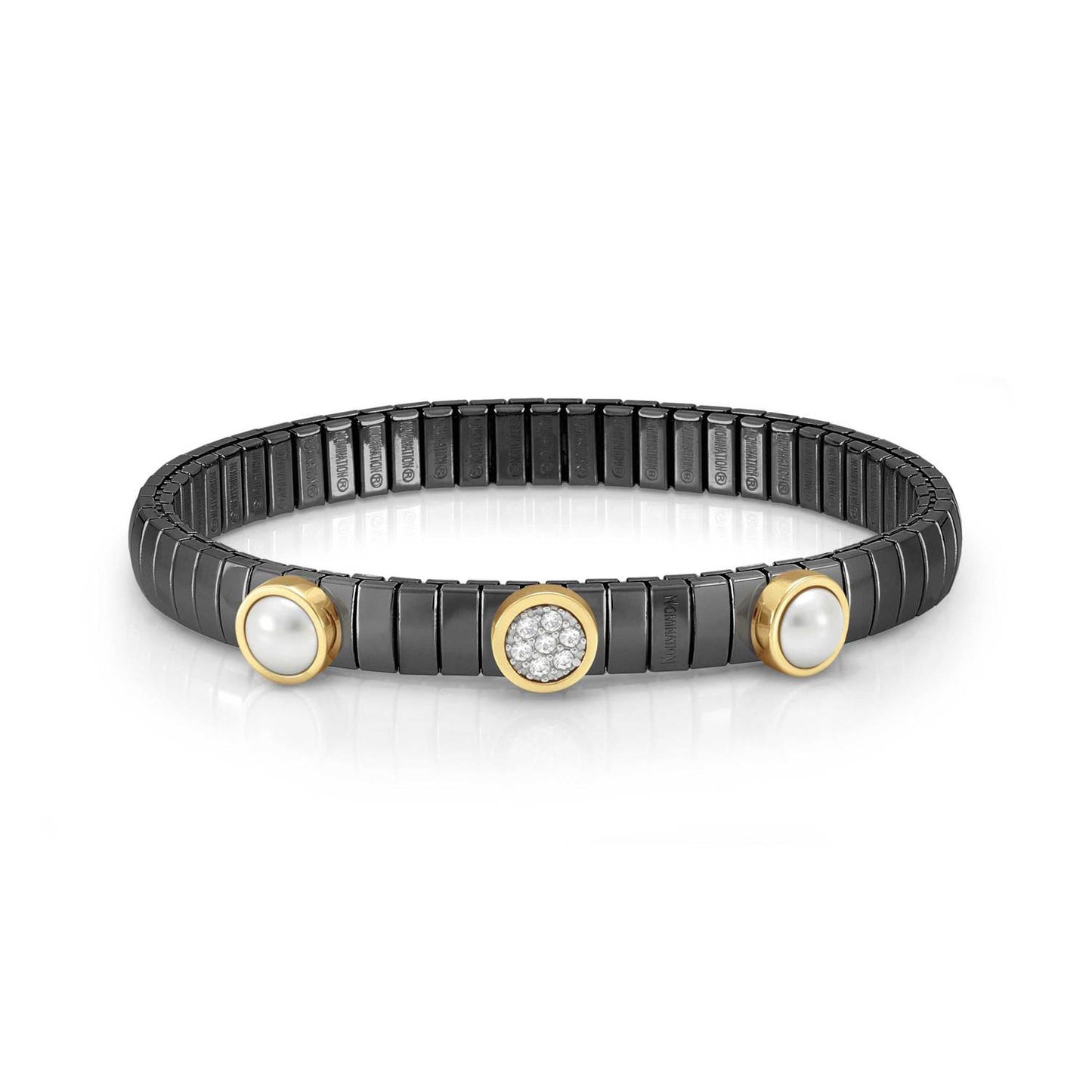 LOTUS Çelik Yüzüks Ve Pearl Beyaz PVD Siyah