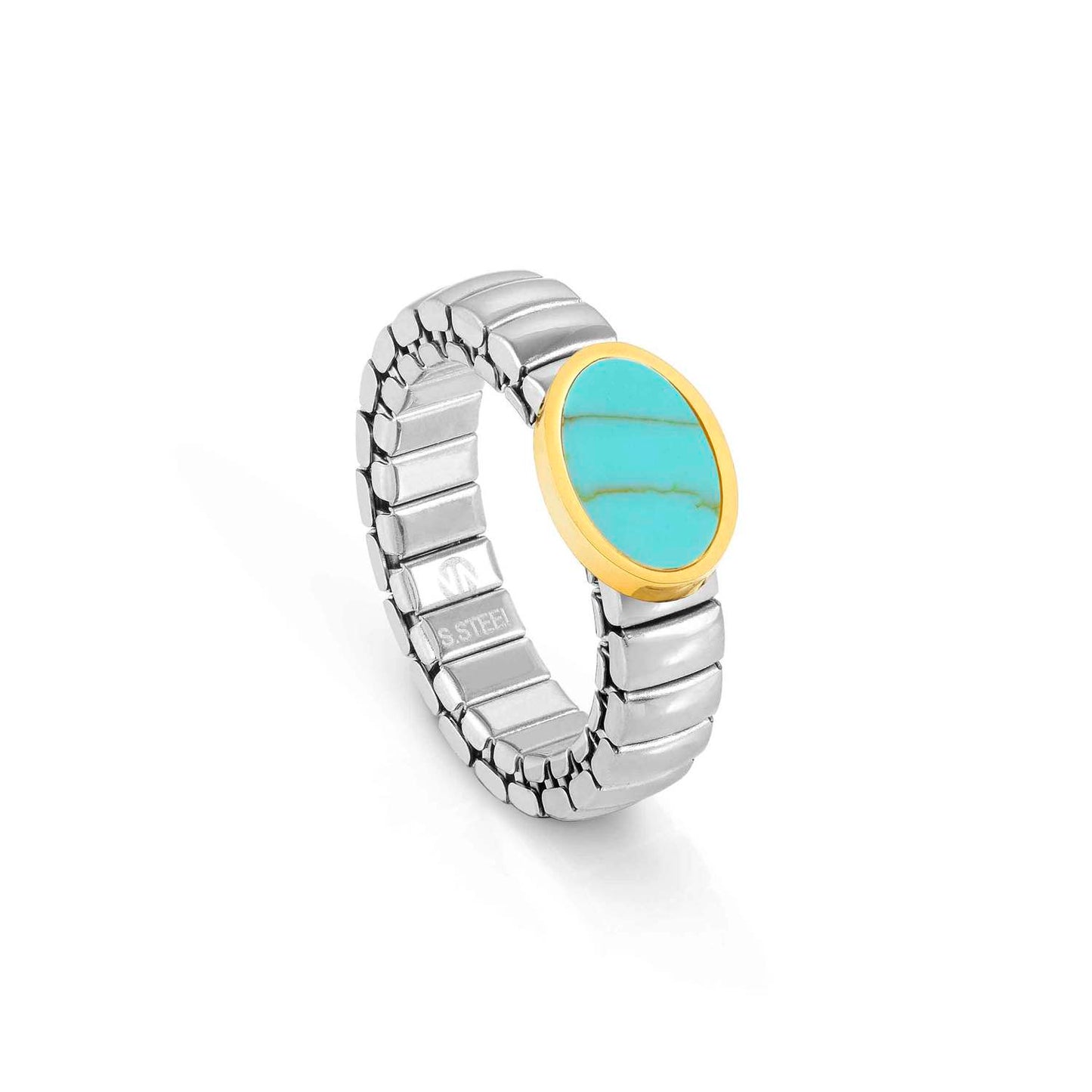 Extension - Yüzük - Oval Sarı Altın Fin, Turquois