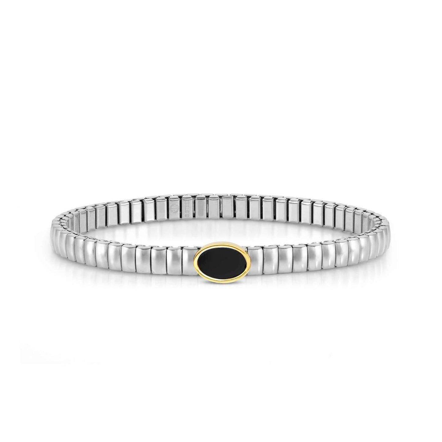 Extension - Bileklik - Oval Sarı Altın Fin, Black Ag