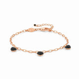 Easychic - Bileklik - Rose altın Siyah Kalp