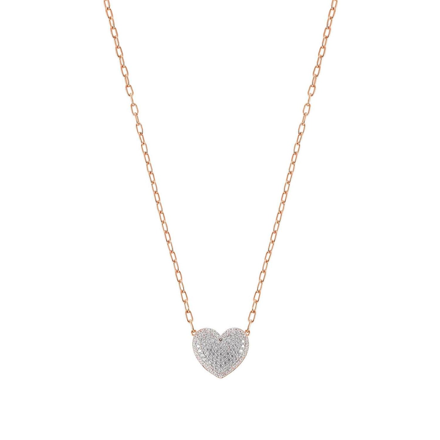 Easychic - Kolye - Rose altın beyaz kalp