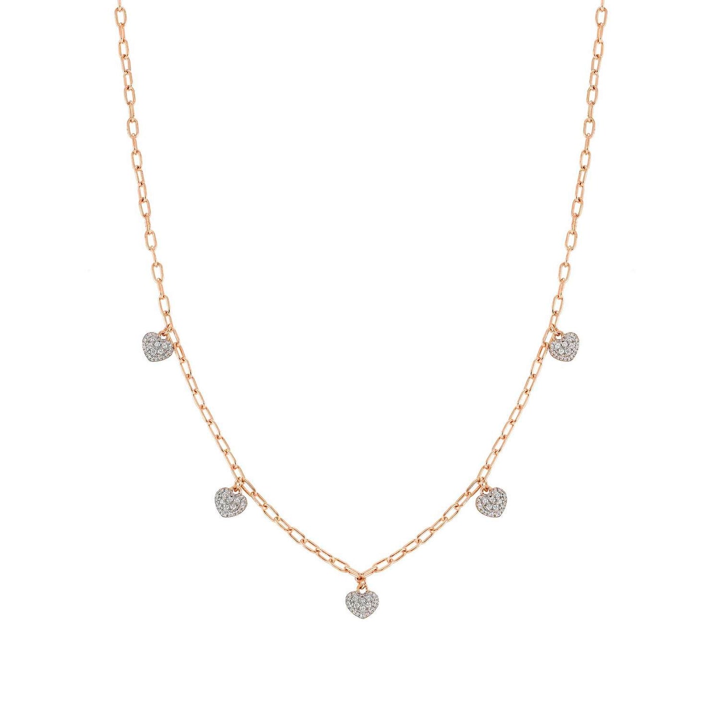 Easychic - Kolye - Rose altın beyaz kalp