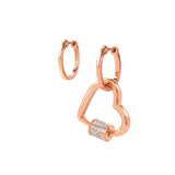 Charming - Küpe - Rose altın kalp