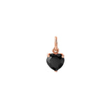 Charming - Kolye ve Ucu - Siyah zirkon kalp Rose altın
