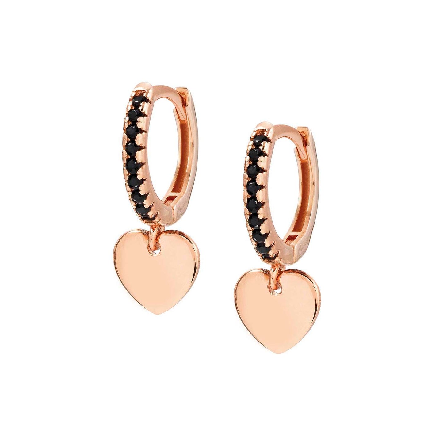 Chic&Charm - Küpe - Rose altın kalp