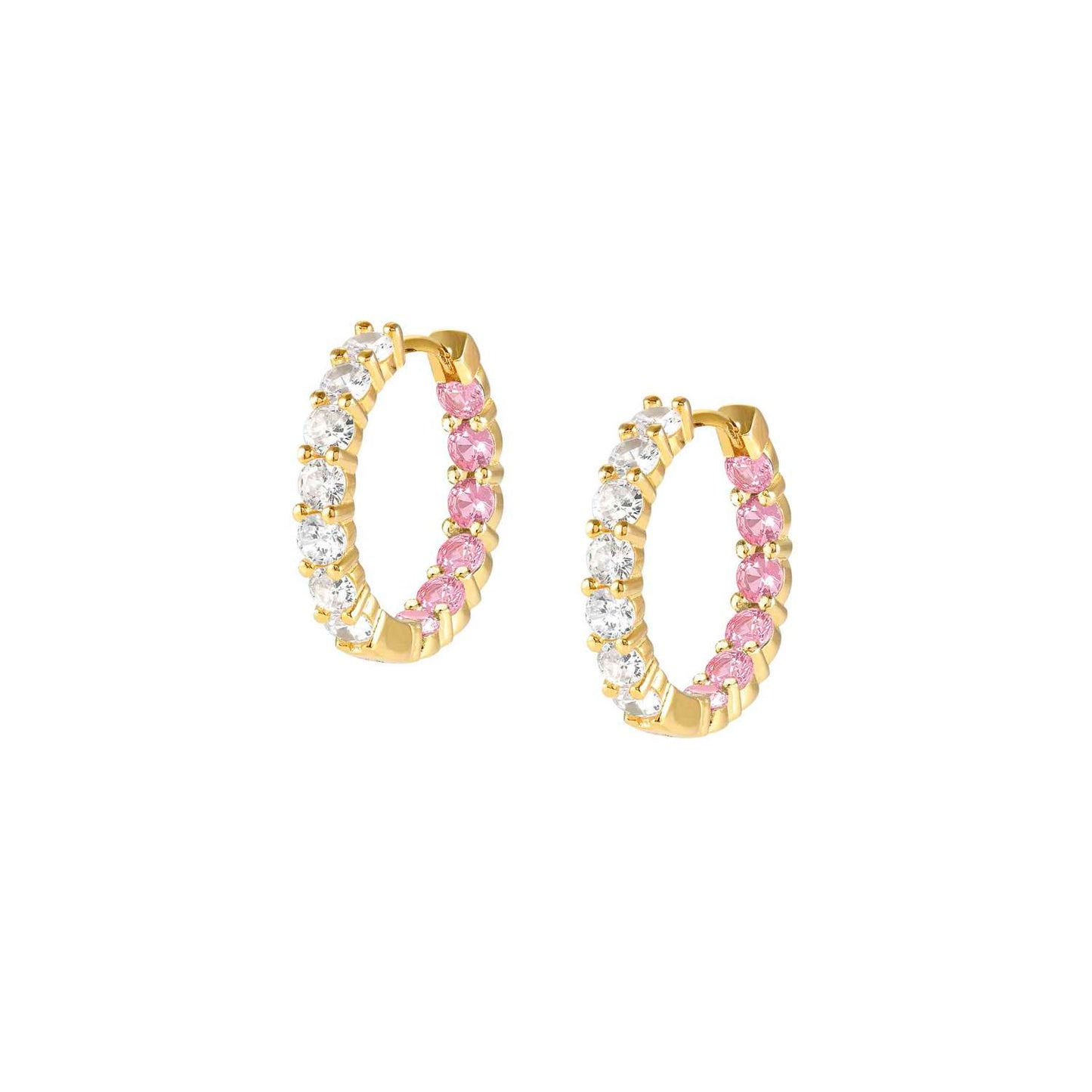 Chic&Charm - Küpe - Pembe yüzgeç, sarı altın